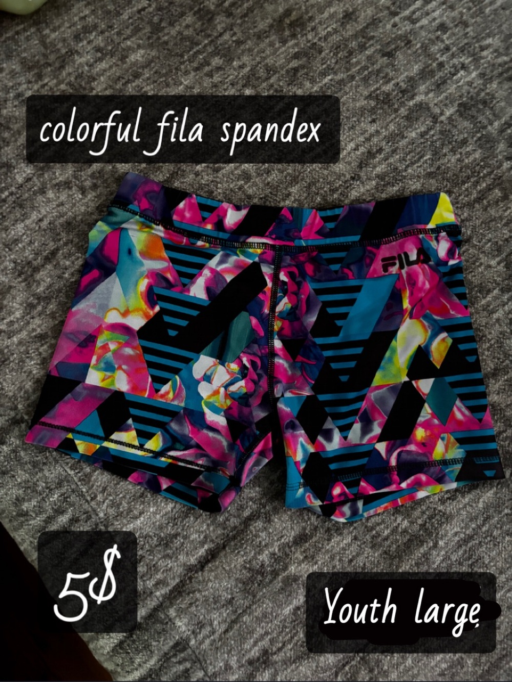 Fila Multicolor Geometric spandex — Pink, Blue, Yellow, Black
